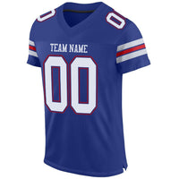 Custom Football Jersey - Royal White-Red Mesh Authentic