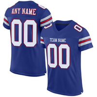 Custom Football Jersey - Royal White-Red Mesh Authentic