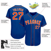 Custom Baseball Jersey - Royal Orange-White Authentic