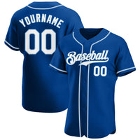 Custom Baseball Jersey - Royal White-Light Blue Authentic