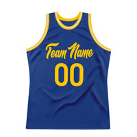 Custom Basketball Jersey - Royal Gold-White Authentic Throwback
