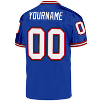 Custom Football Jersey - Royal White-Red Mesh Authentic Throwback