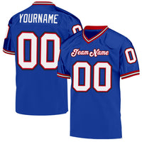 Custom Football Jersey - Royal White-Red Mesh Authentic Throwback