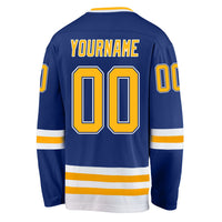 Custom Hockey Jersey - Royal Gold-White