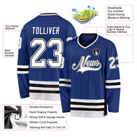 Custom Hockey Jersey - Royal White-Black