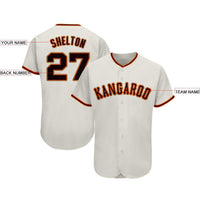 Custom Baseball Jersey - Cream Black Orange-Old Gold
