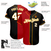 Custom Baseball Jersey - Black White-Red Authentic Split Fashion
