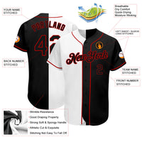 Custom Baseball Jersey - White-Black Red Authentic Split Fashion