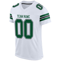 Custom Football Jersey - White Grass Green-Black Mesh Authentic