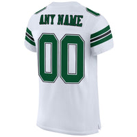 Custom Football Jersey - White Grass Green-Black Mesh Authentic