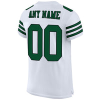Custom Football Jersey - White Grass Green-Black Mesh Authentic