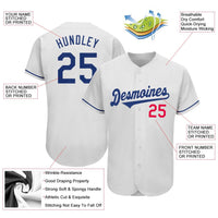 Custom Baseball Jersey - White Royal-Red Authentic