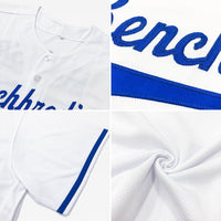 Custom Baseball Jersey - White Navy Authentic