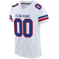 Custom Football Jersey - White Royal-Red Mesh Authentic