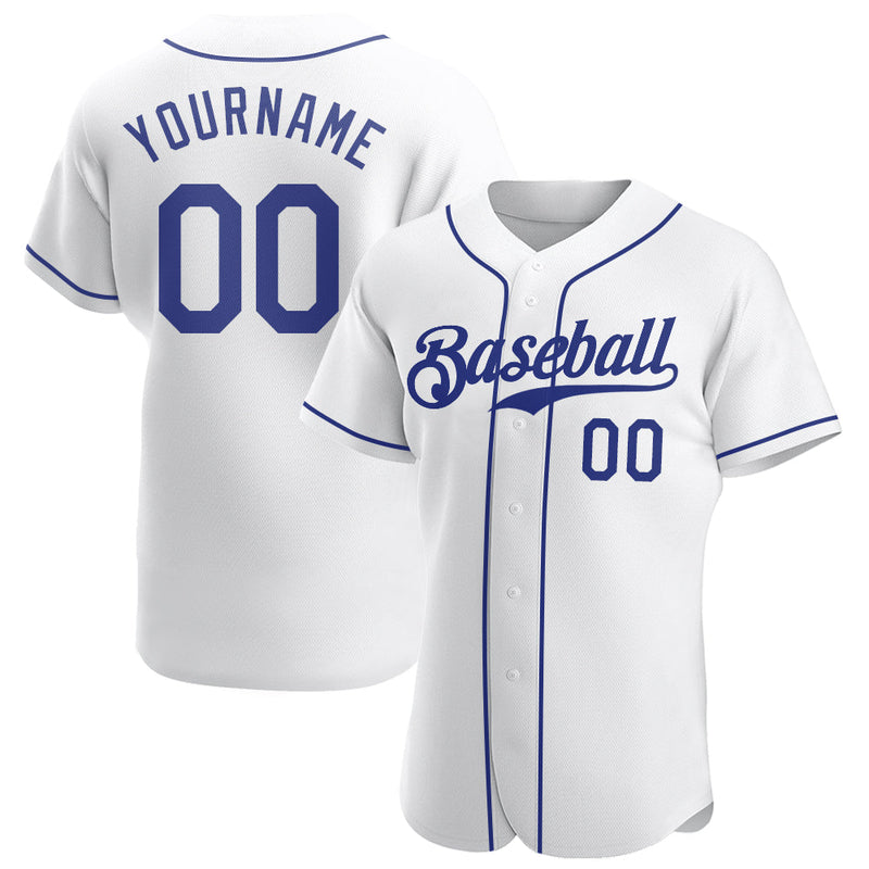Custom Baseball Jersey - White Royal Authentic