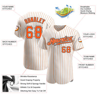 Custom Baseball Jersey - White Orange Pinstripe Orange-Black Authentic