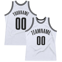 Custom Basketball Jersey - White Black Authentic Throwback