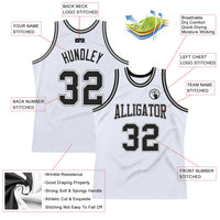Custom Basketball Jersey - White Black-Gray Authentic Throwback