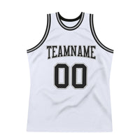 Custom Basketball Jersey - White Black-Gray Authentic Throwback