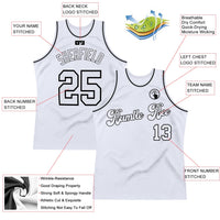 Custom Basketball Jersey - White White-Black Authentic Throwback