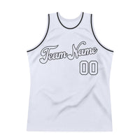 Custom Basketball Jersey - White White-Black Authentic Throwback