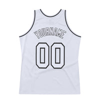 Custom Basketball Jersey - White White-Black Authentic Throwback