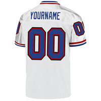 Custom Football Jersey - White Royal-Red Mesh Authentic Throwback