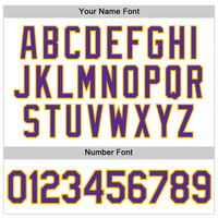 Custom Basketball Jersey - White Purple Pinstripe Purple-Gold Authentic